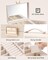 Jewelry Box 4-Tier,Jewelry Boxes & Organizers with Handle,3 Drawers Travel Jewelry Case with Mirror,Jewelry Storage,Earrings Necklace Rings Valentine Birthday Gift for Women Girl Apricot White